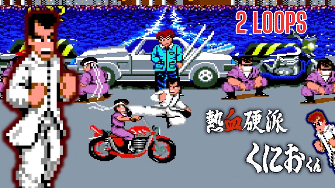 Nekketsu Kouha Kunio-kun (Arcade) - 2 Loops Clear 1CC