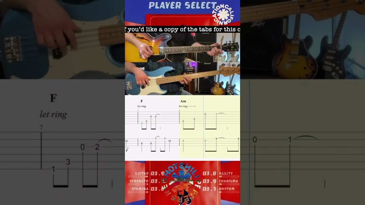 Californication - Red Hot Chili Peppers - Guitar & Bass Lesson - Rolling Tab - Demonstration