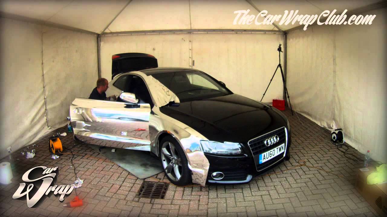 Audi A5 wrapped in chrome time-lapse