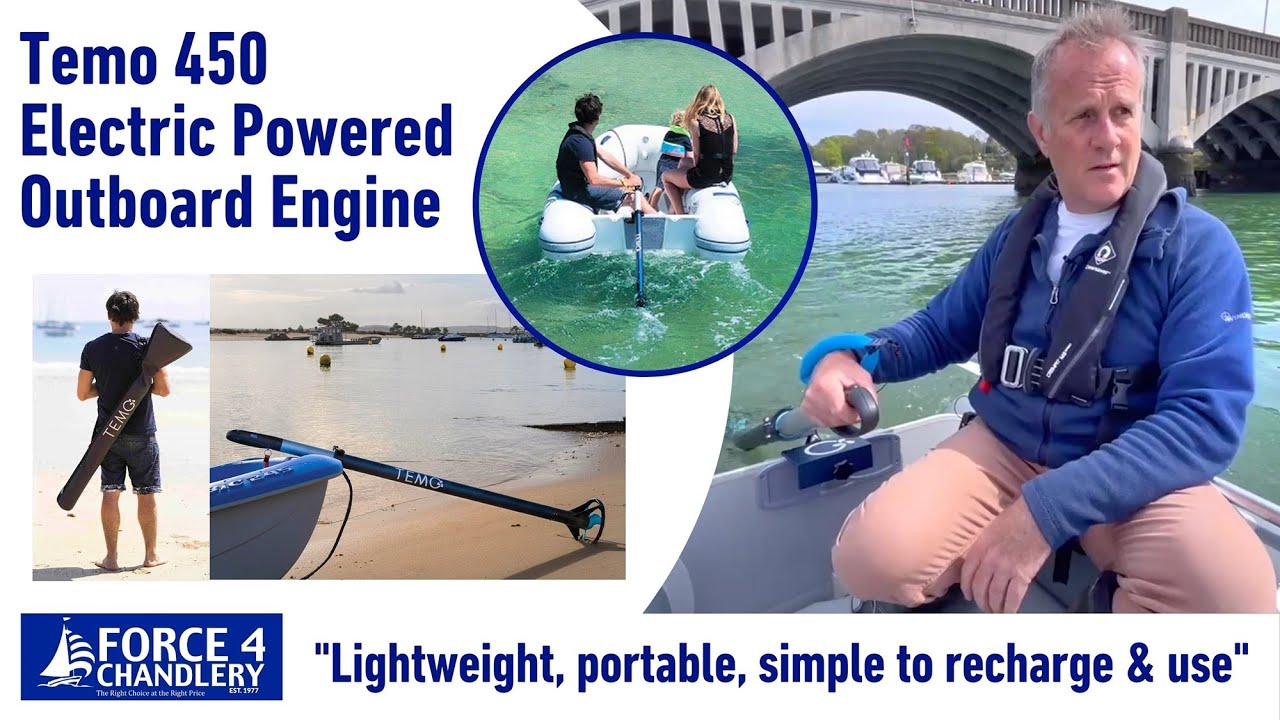 Temo 450 Electric Powered Outboard Engine for small boats. Unboxing & on the water testing.