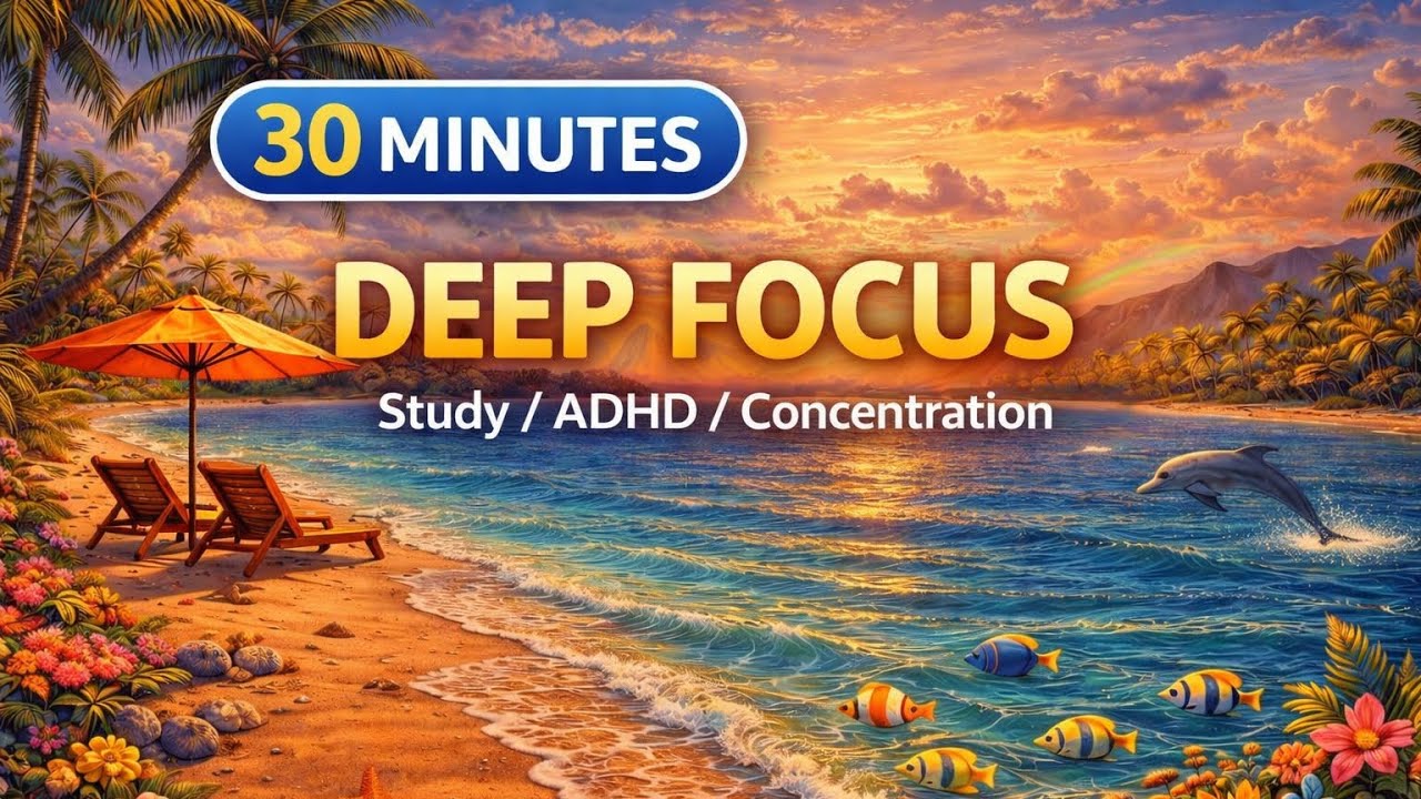30 Minute Deep Focus Music 🎧 Relaxing Study Music for Concentration & ADHD