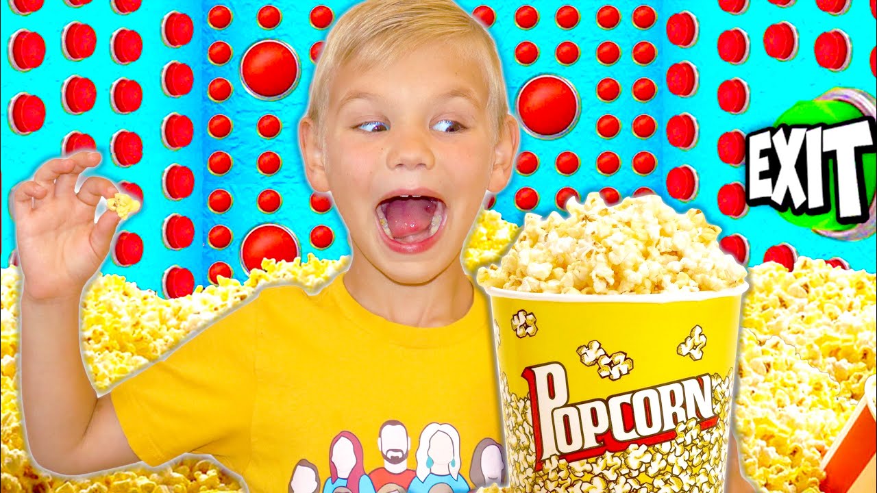 100 Mystery Buttons PoPcOrn Machine InSide Our House!