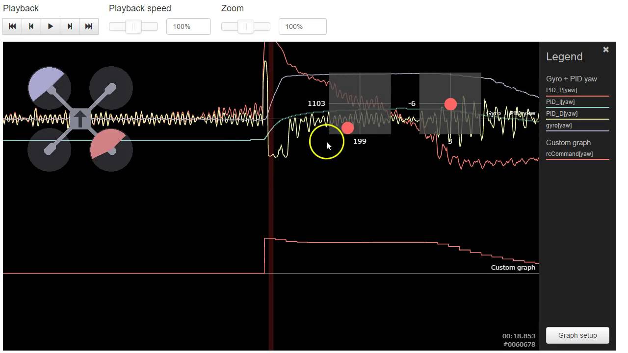 Blackbox Log Analysis: offtopic - 1/12 - Loses yaw
