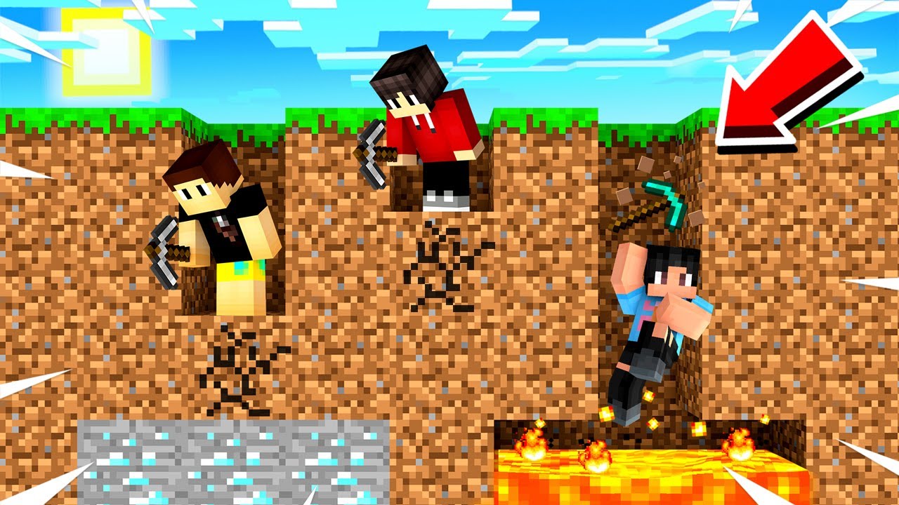 Minecraft But I can ONLY Dig STRAIGHT DOWN!