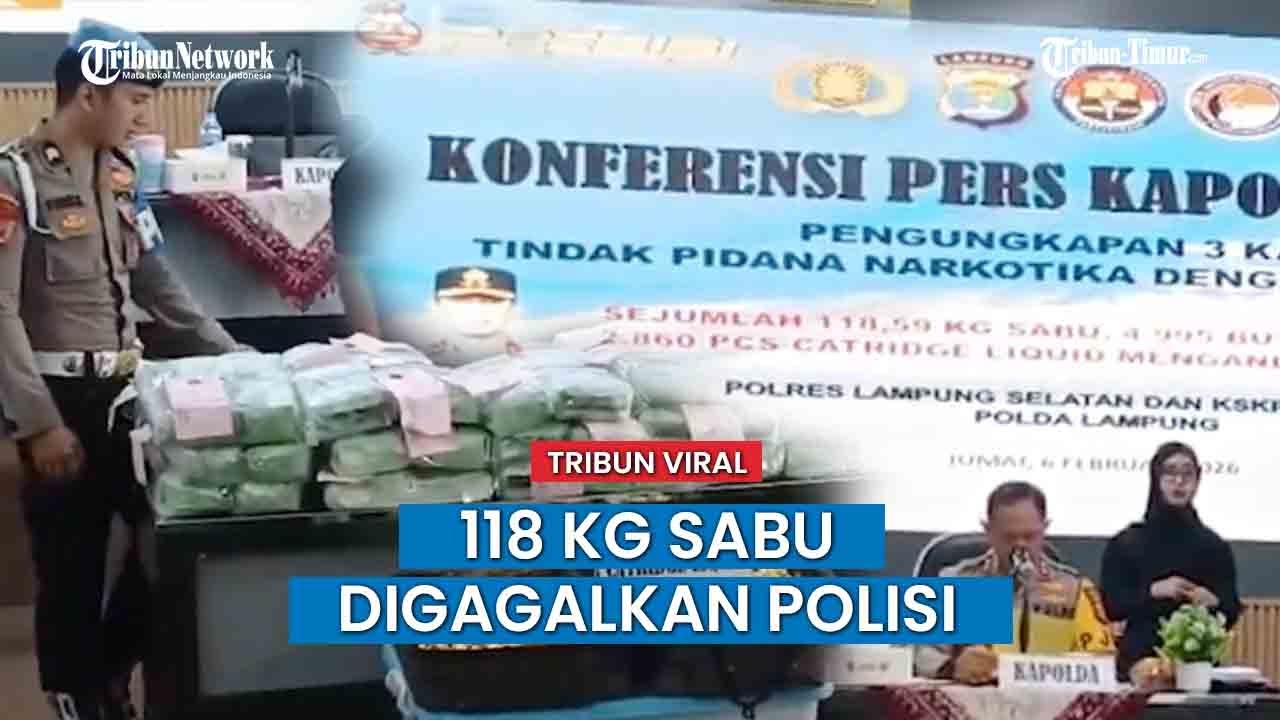 Lampung Selatan Tangkap 8 Pelaku, Sita 118 Kg Sabu dan Ribuan Ekstasi