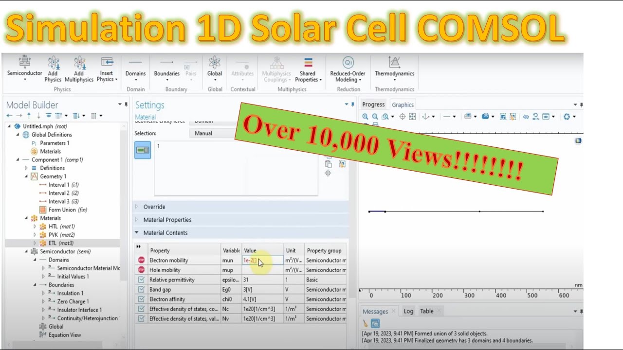 Simulation of 1D Perovskite solar cells with COMSOL Part 1