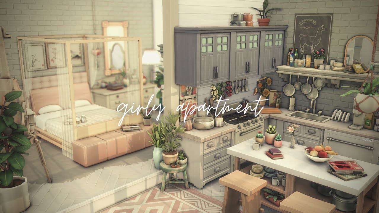 Girly Apartment | The Sims 4 | Apartment Renovation | Speed Build | NO CC