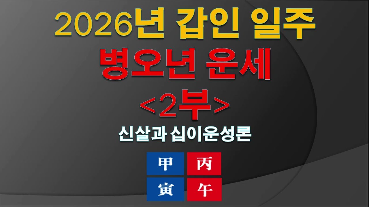 2026년 갑인 일주 병오년 운세 2부