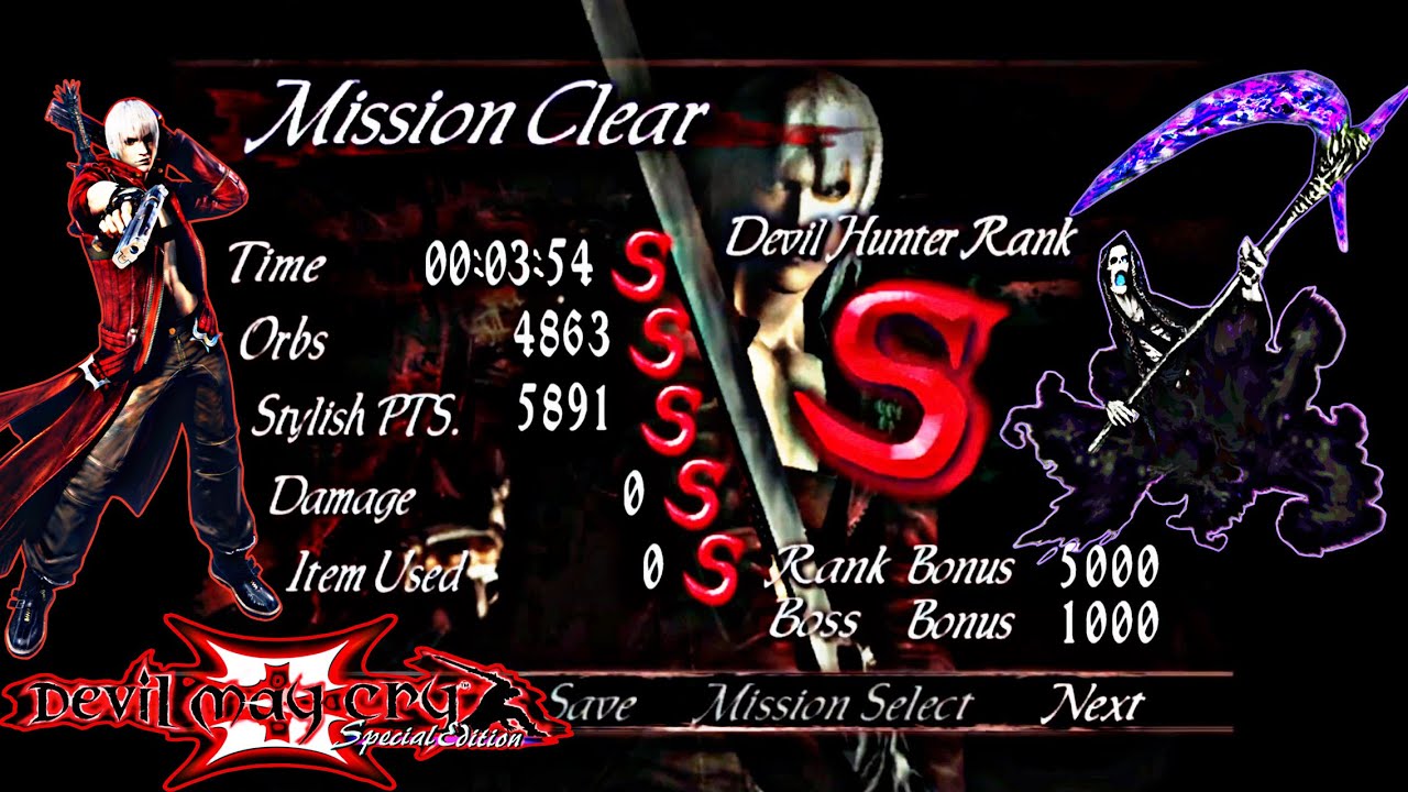 Devil May Cry 3 SE (Dante) Mission 2 - DMD SS Rank (No Damage)  - 