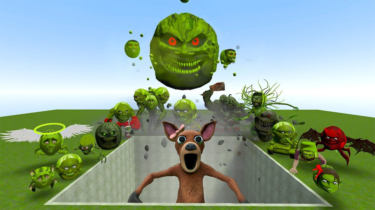 All Lin Gang Melon Family vs Giant Pit with Female Cursed Deer from Roblox 99 Nights! &ndash; Garry&rsquo;s Mod