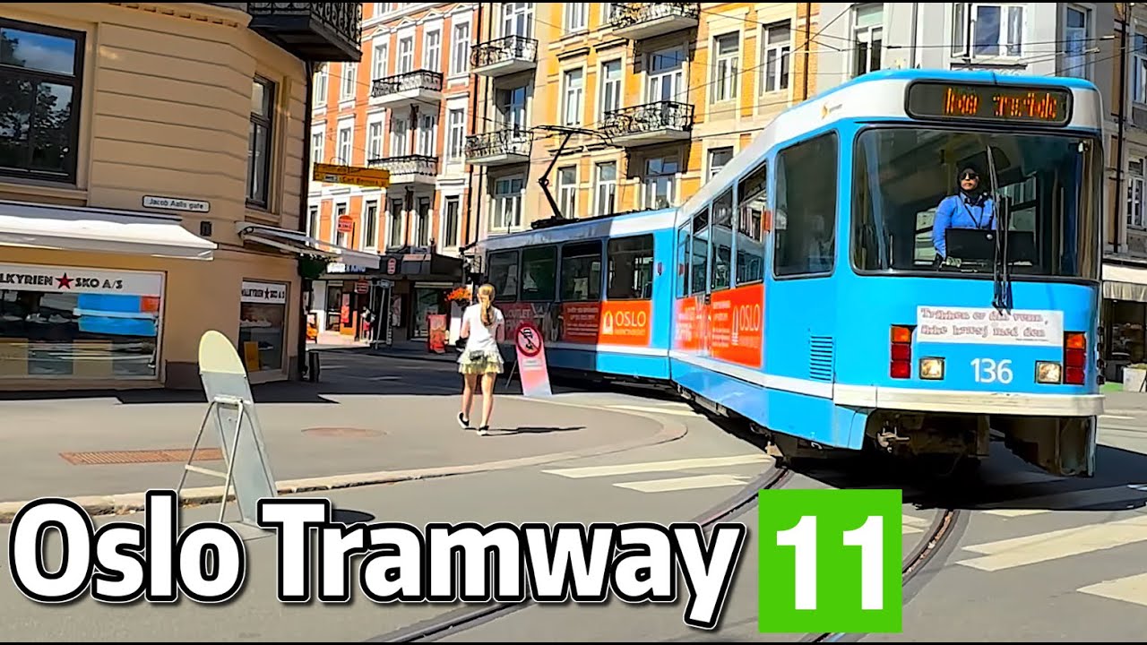 ⁴ᴷ⁶⁰ Exploring Tram Line 11 in Oslo, Norway