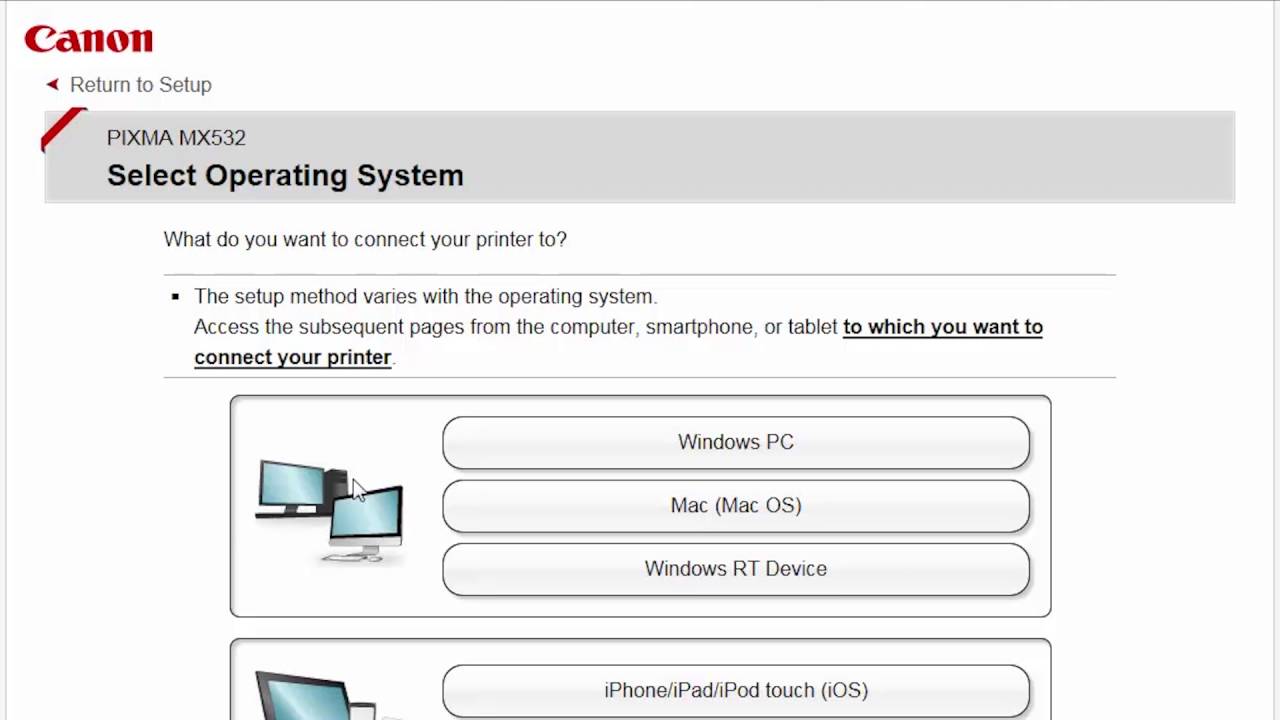 Canon PIXMA MX532 - Cableless Setup with a Windows® Computer