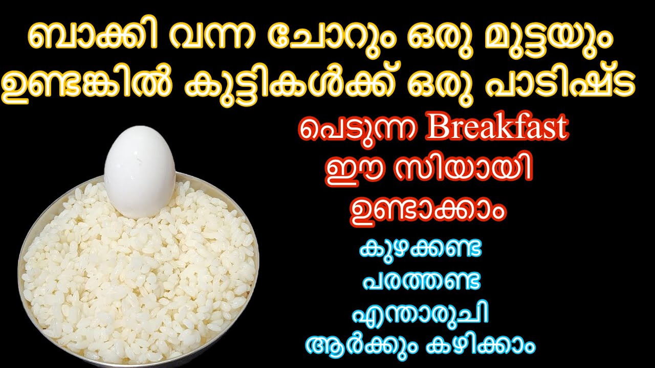 ചോറും ഒരു മുട്ടയും മതി കുട്ടികൾക്ക് പ്രിയപ്പെട്ടBreakfast കുഴക്കാതെപരത്താകെ ഉണ്ടാക്കാം/eay breakfast
