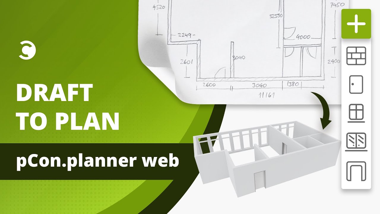 How to draw a floor plan from sketch in browser - pCon.planner web Tutorial