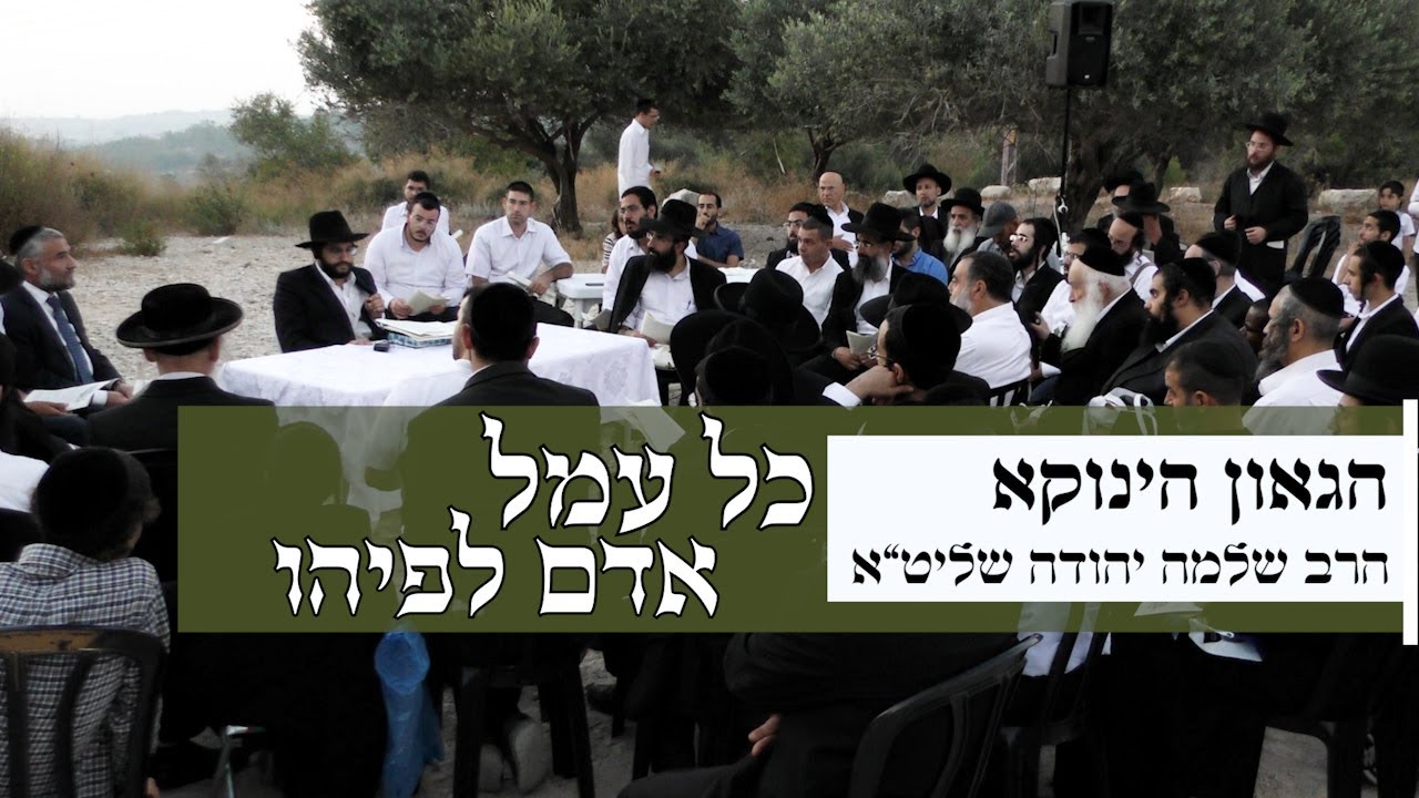 הגאון הינוקא הרב שלמה יהודה שליט''א - כל עמל אדם לפיהו - ערב פסח שני תש"פ
