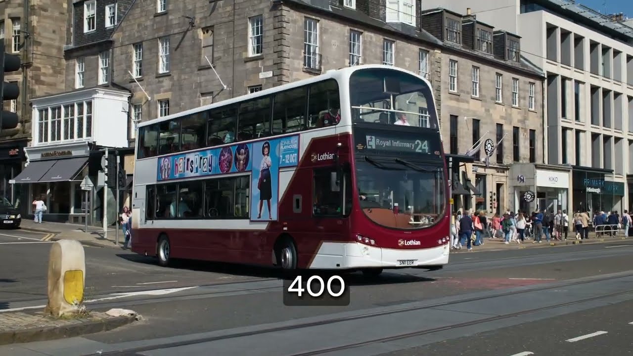 Buses and Trams on Princes Street, Edinburgh.
