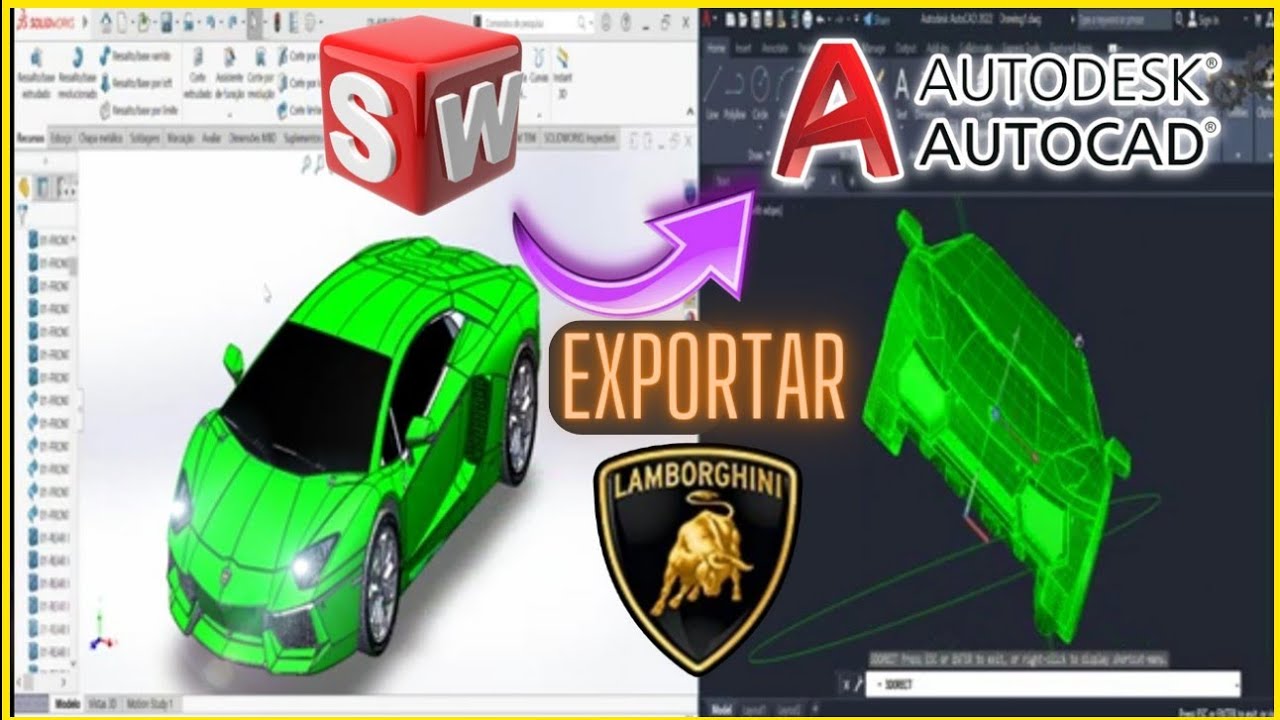 Como Exportar/Importar do Solidworks para o Autocad 3D