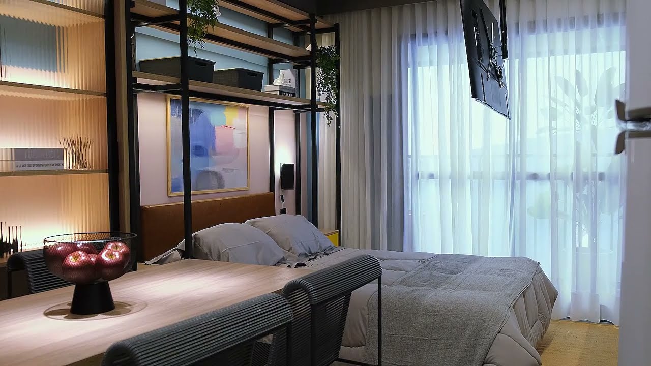 Tour pelo Apartamento Est&uacute;dio Decorado | Projeto Funcional e Sofisticado na Liberdade