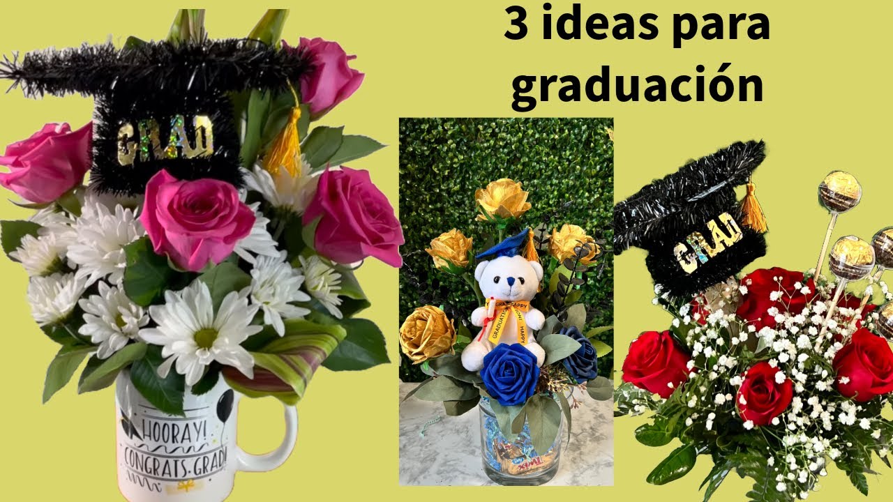 3 arreglos florales para graduación 🧑‍🎓