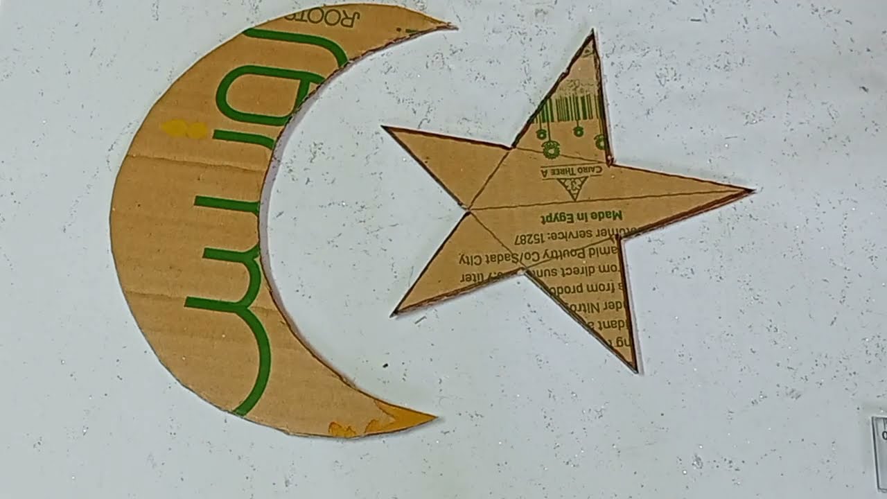 طريقة عمل الهلال والنجمة زينة رمضان بطريقة سهلة وبسيطة2023 How to make star⭐🌜👆