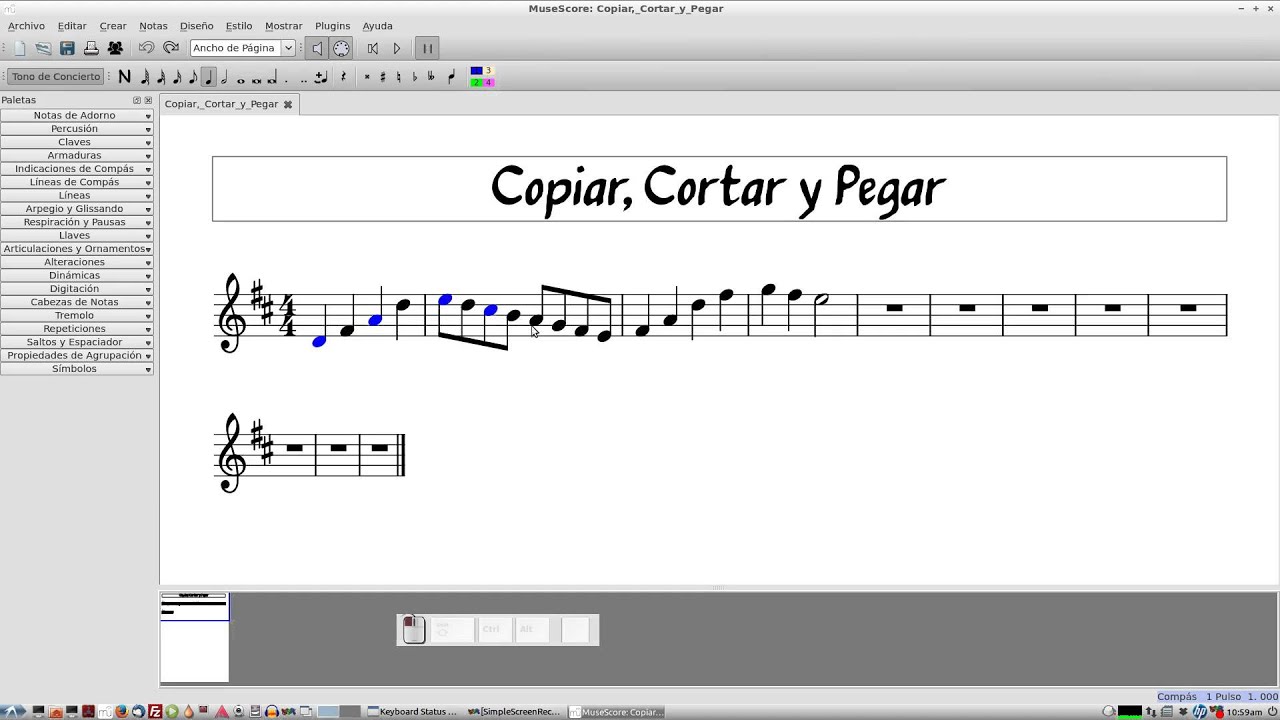 Tutorial de MuseScore, Parte 5: Seleccionar, Copiar, Cortar y Pegar