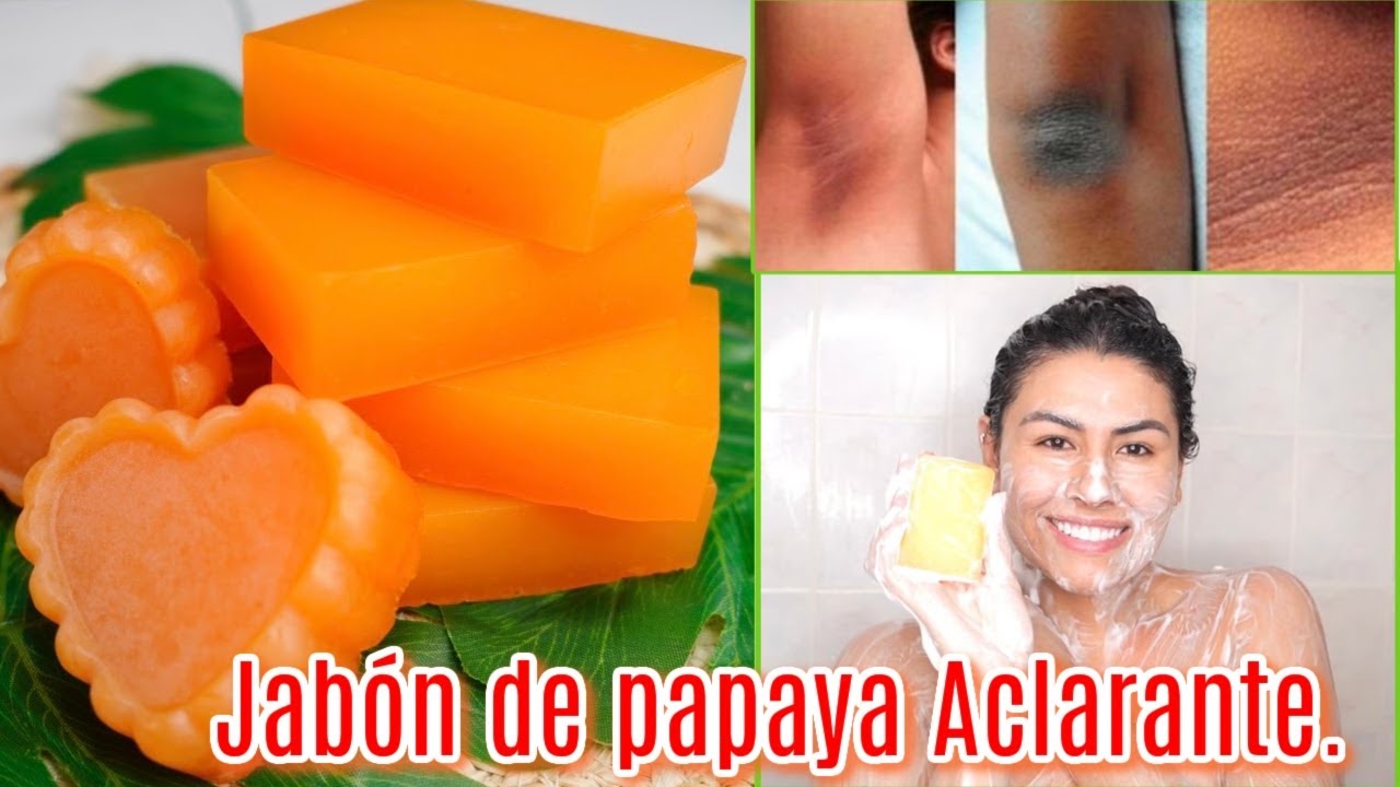Jabón aclarante de papaya, para quitar manchas y aclarar la piel ♡fashionbycarol♡