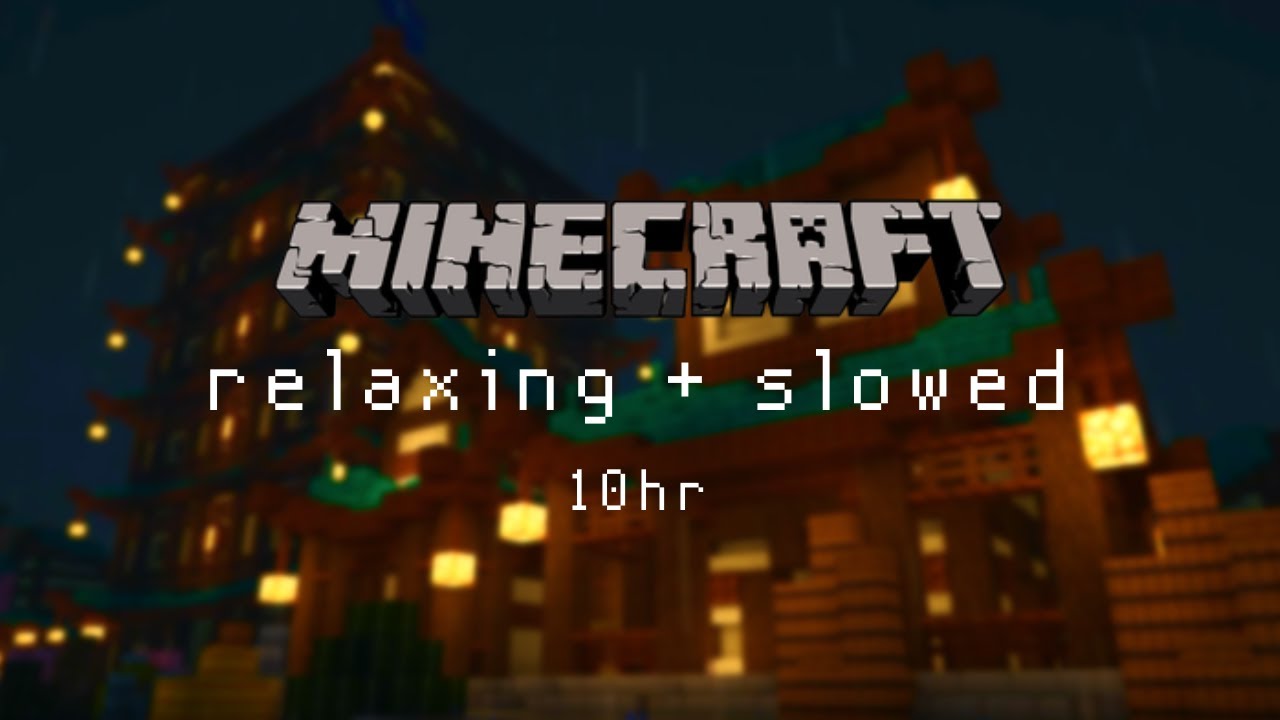 Minecraft Japanese city ambience w/ relaxing music and rain sounds to relax and study to