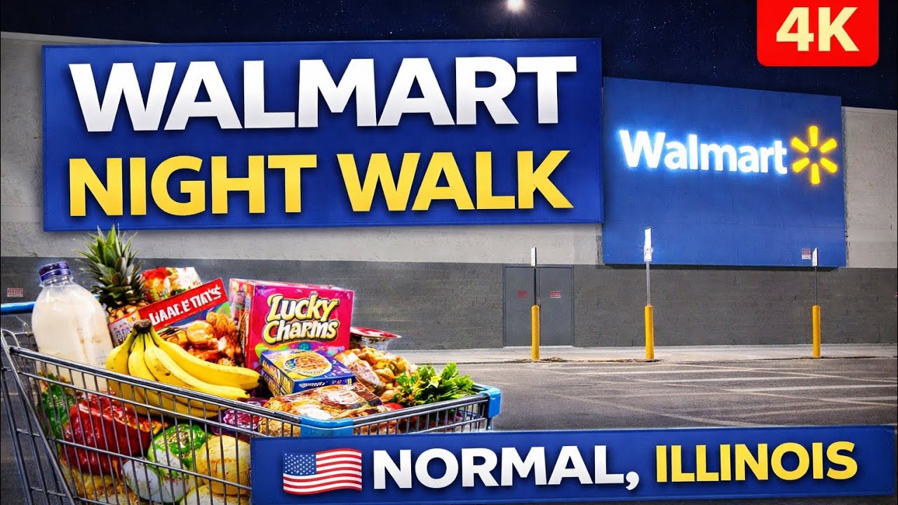 🇺🇸Walmart Store Walkthrough in Normal Illinois 🇺🇸 | Night Shopping Tour 4K