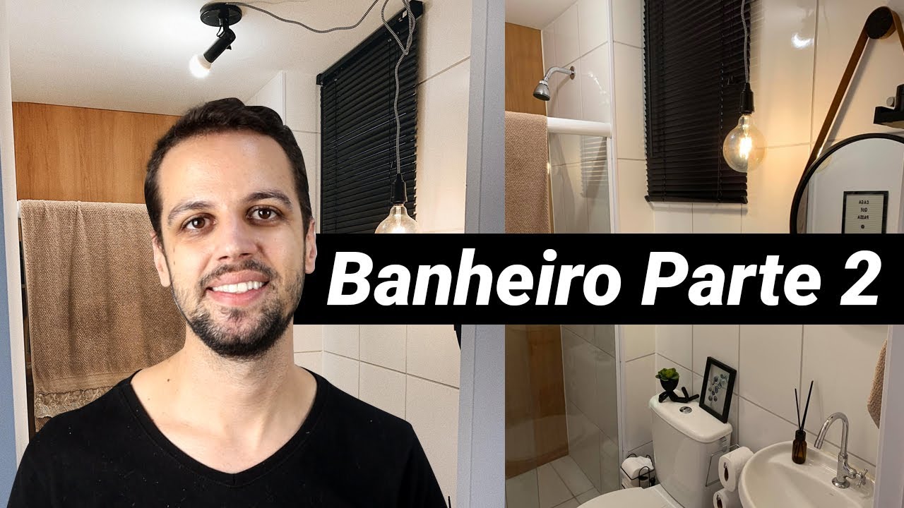 A reforma do banheiro, parte 2 | Adeus banheiro de construtora. Instalei a persiana e um pendente.