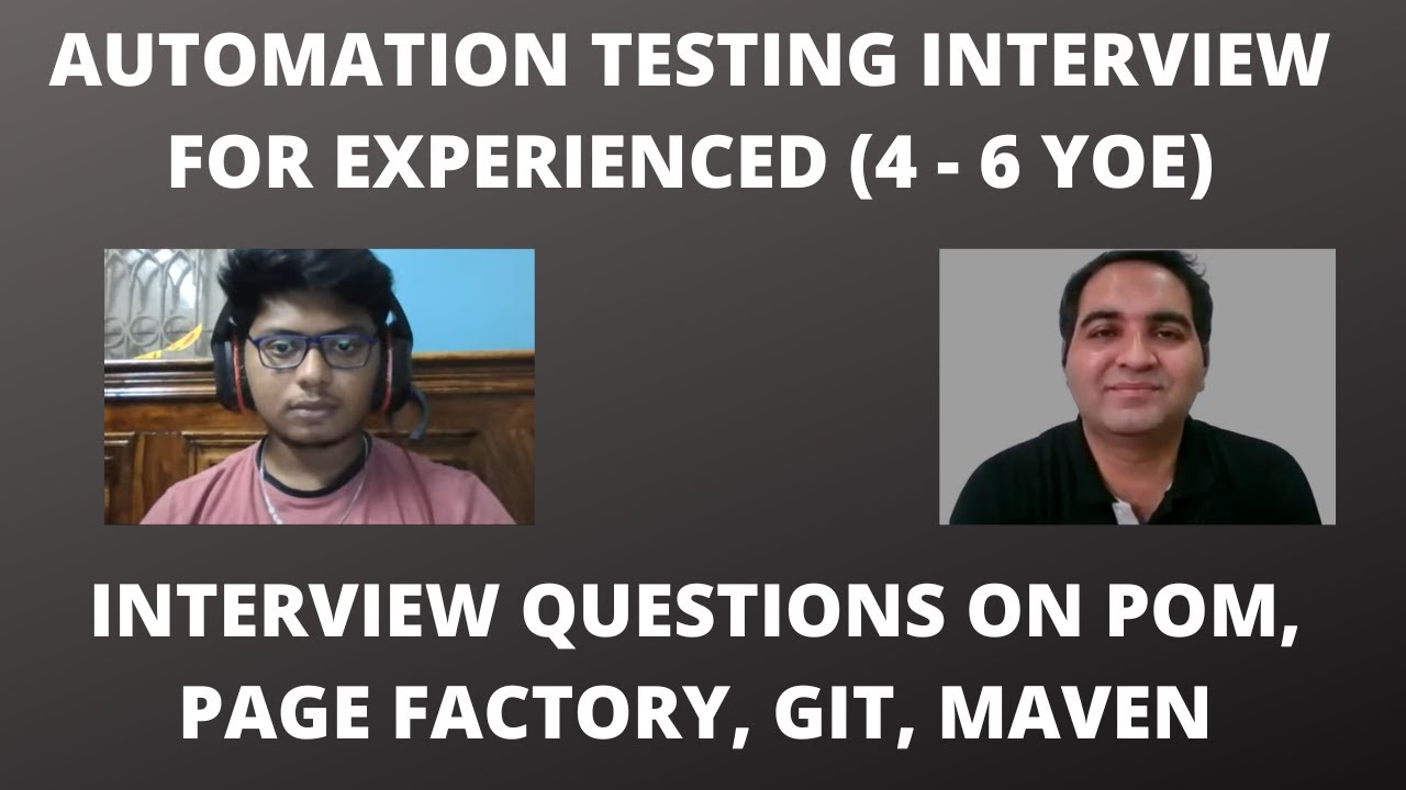 Automation Testing Mock Interview for Experienced | Automation Testing Interview Questions & Answers