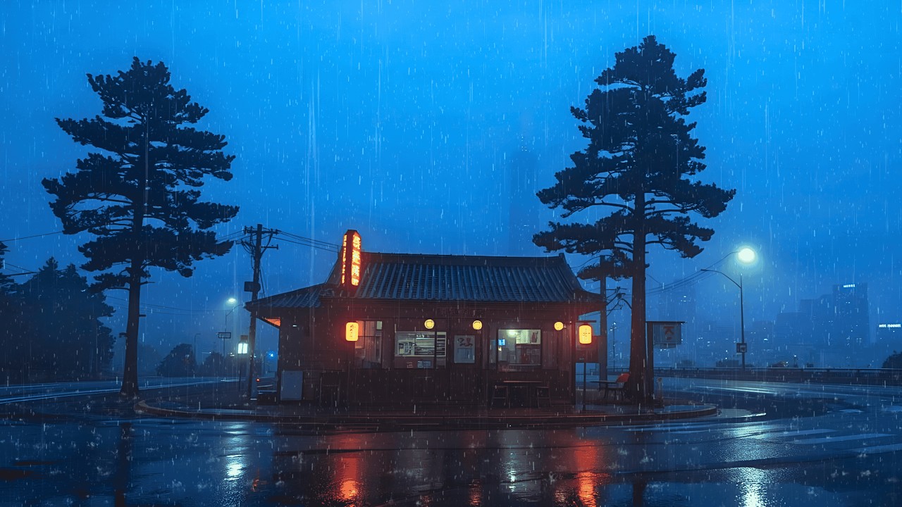 80's Rainy Days Nights In Tokyo 🌧️ Soft Gentle Rain Lofi for Sleeping