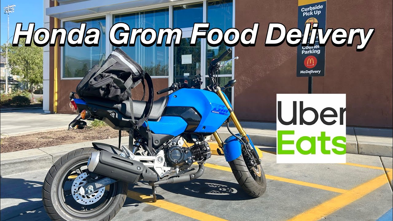 Доставка еды Honda Grom (первый раз заказываю еду Uber на Honda Grom)