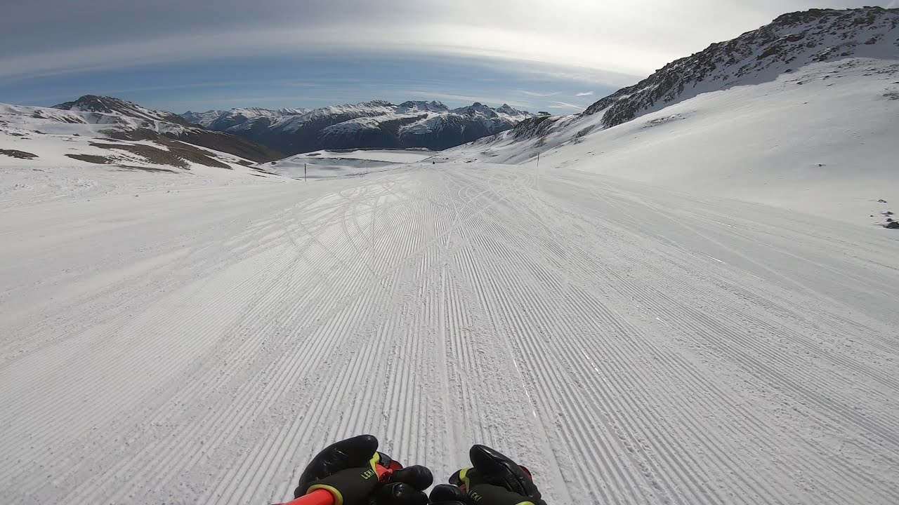 Descent from Fuorcla Grischa to Marguns - Piste No 17 & 21 , St. Moritz - Corviglia, 10.07.2023.