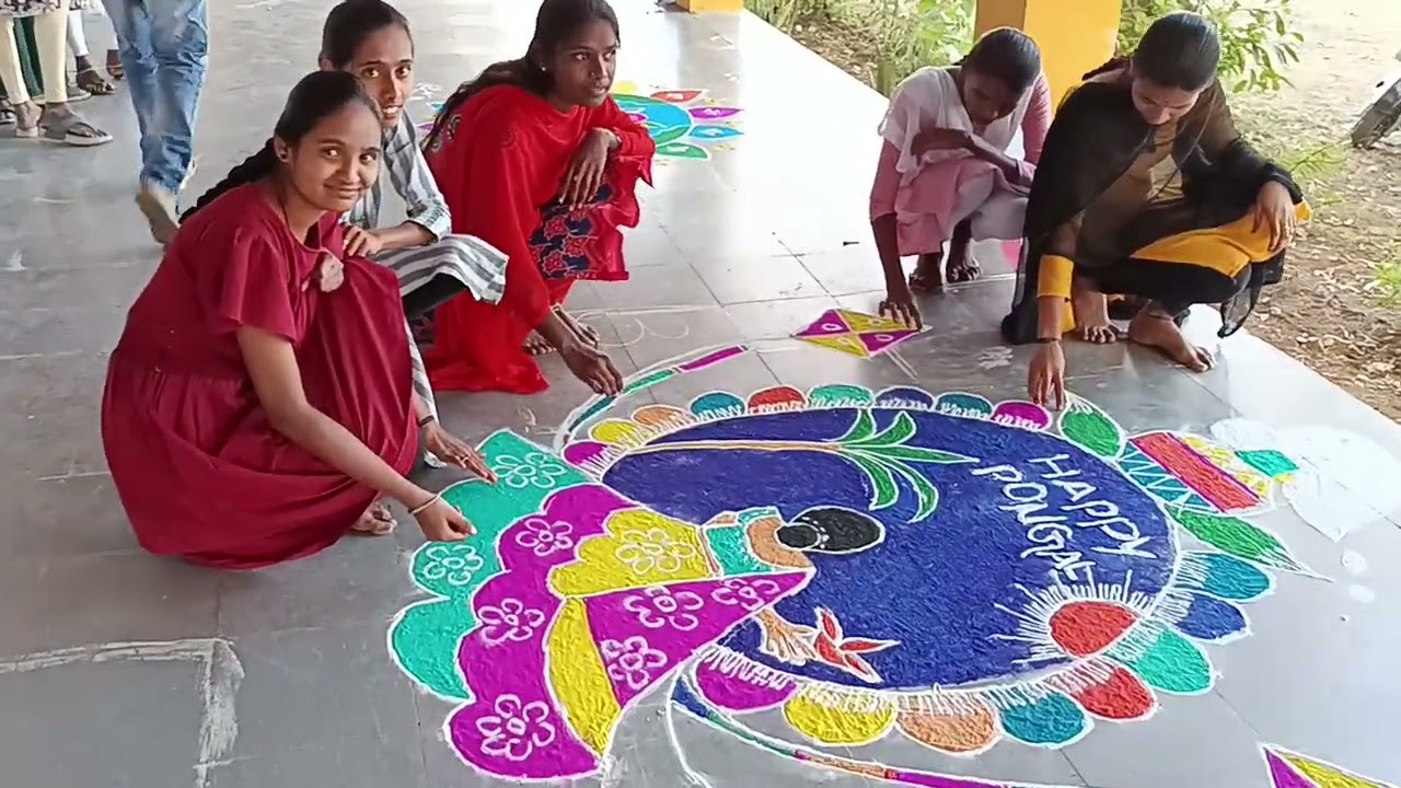 Rangoli competition at Government Degree College, Dubbak,  WOMEN EMPOWERMENT CELL -  JANUARY 2026