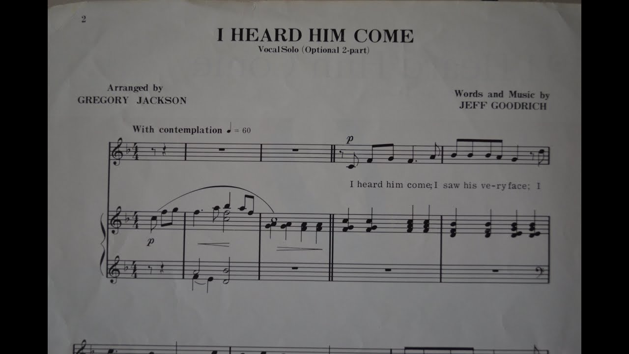 I Heard Him Come Piano Accompaniment