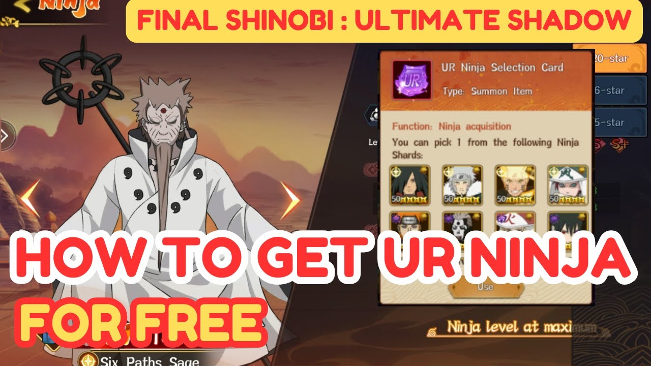HOW TO GET UR NINJA FOR FREE | FINAL SHINOBI : ULTIMATE SHADOW