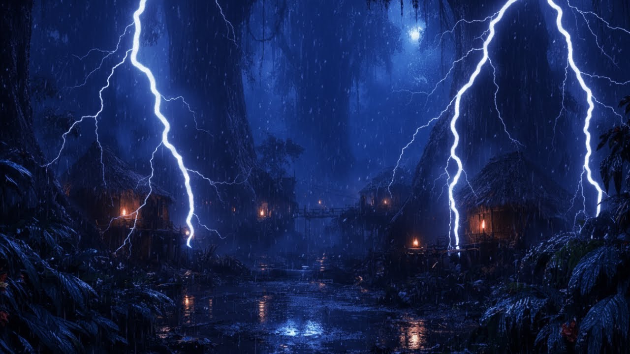 Thunderstorm Rain Sounds for Sleeping – Heavy Rain White Noise for Deep Sleep & Stress Relief