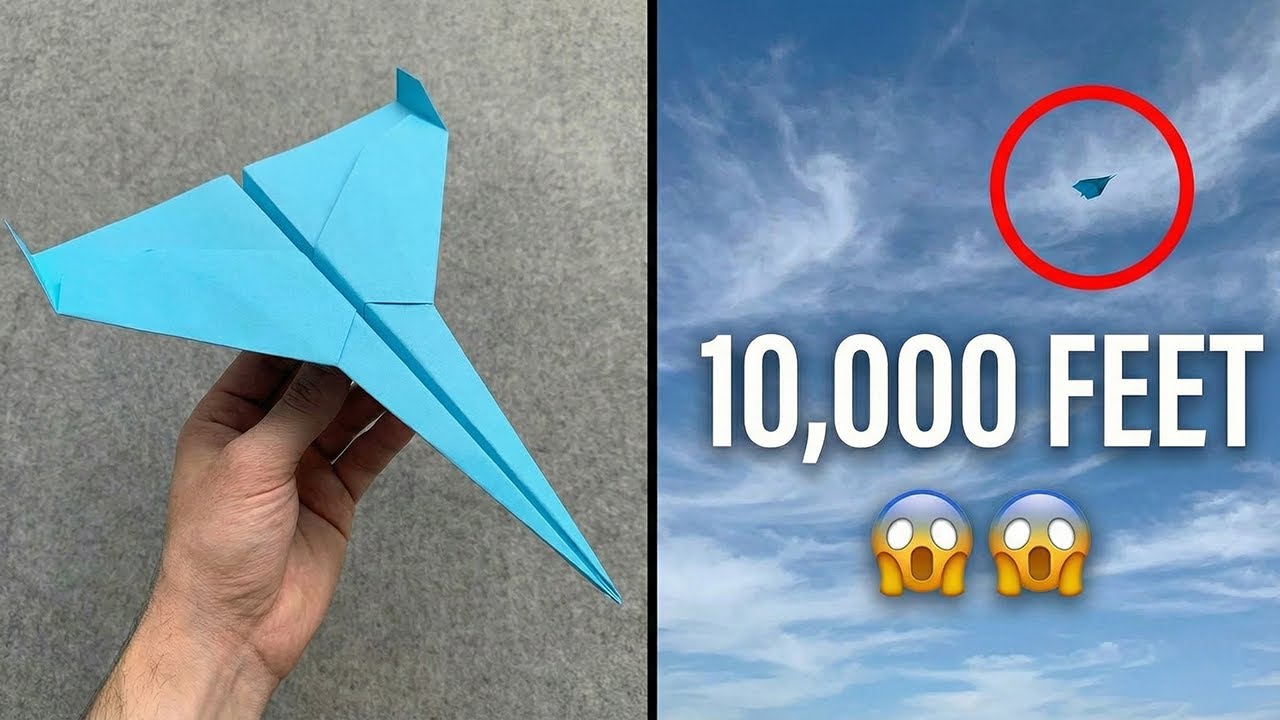 Как сделать бумажный самолетик, который летит на 10000 футов | Летающие бумажные airplanes