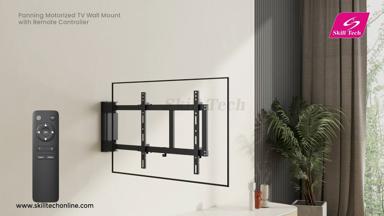 SH M03GR Installation Animation (Panning Motorized Tv Wall Mount With Remote Controller)