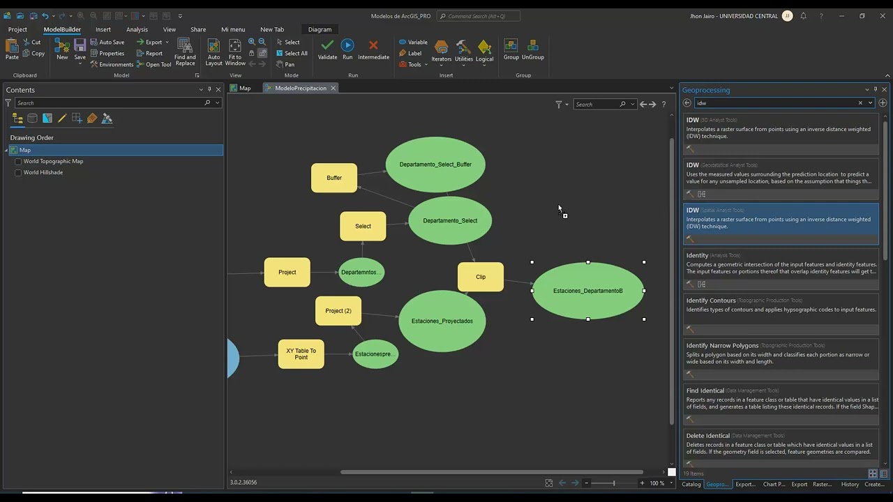 IDW Precipitacion ArcGIS PRO