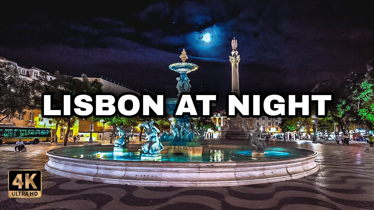 🇵🇹 Lisbon at Night, Portugal Walking Tour (4K UHD)