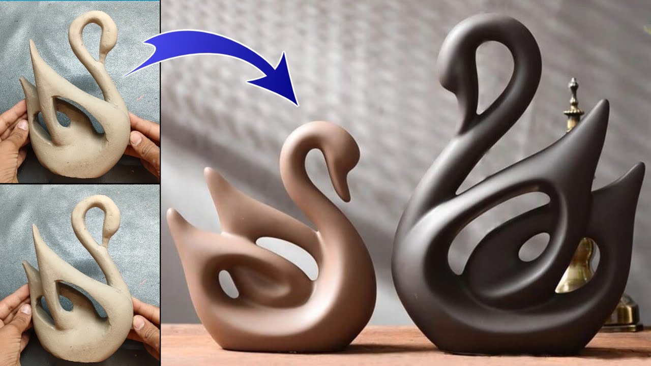 Swan 🦢 Craft idea // White cement Showpiece Craft // swan Showpiece Craft // Home decoration