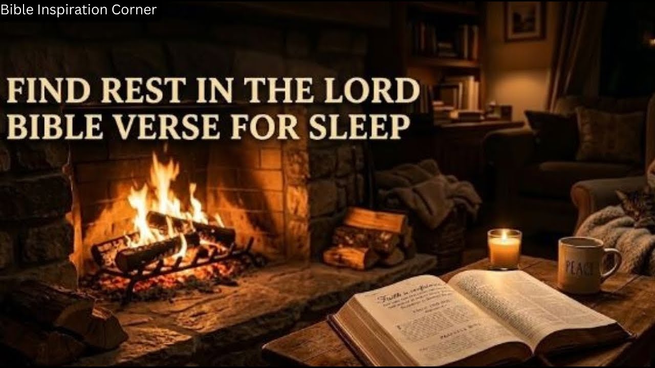 Find Peace in Scripture | Restful Bible Verses & Fireplace