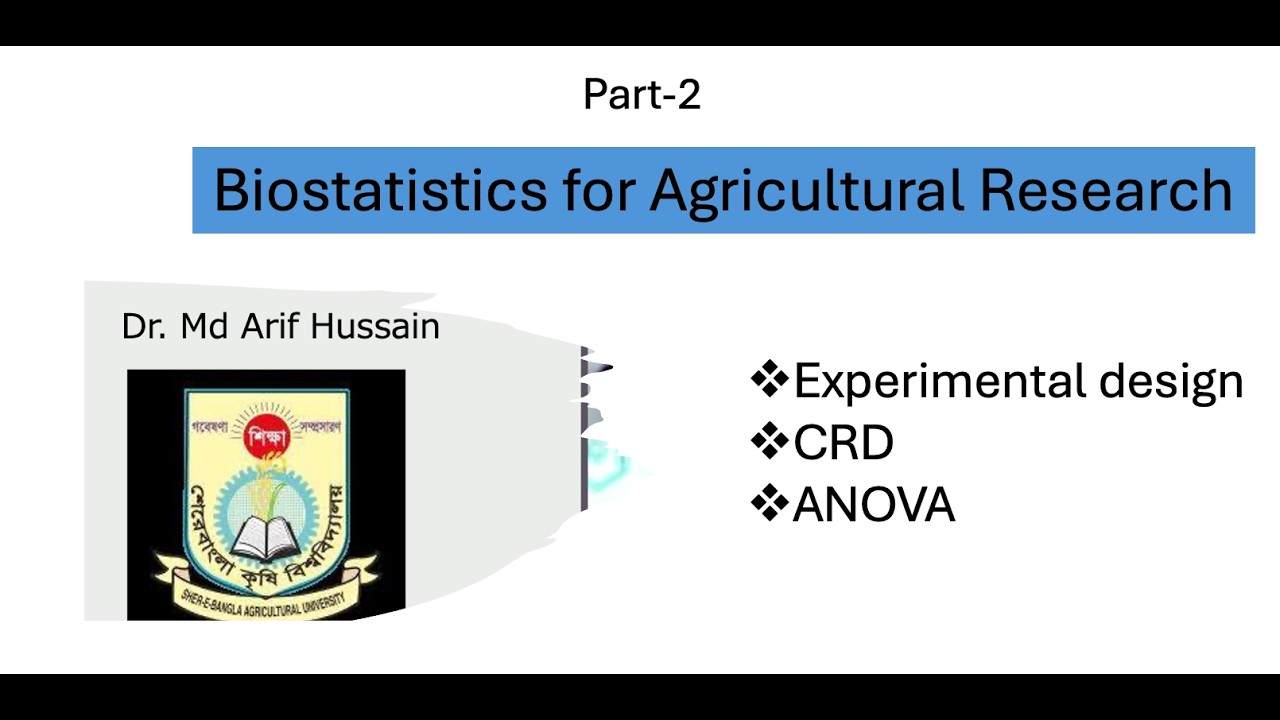 Biostatistics for agricultural researches_Part 2