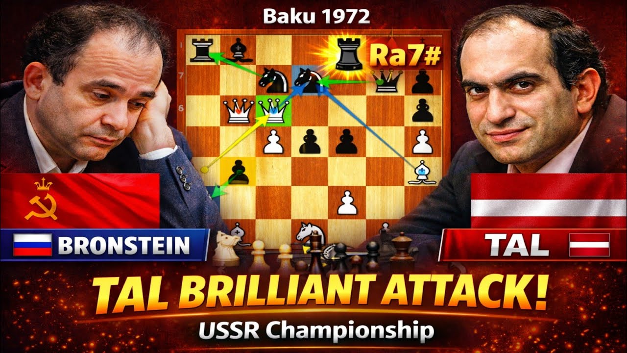 Tal Destroys Bronstein in Baku 1972 – Brilliant Tactical Finish