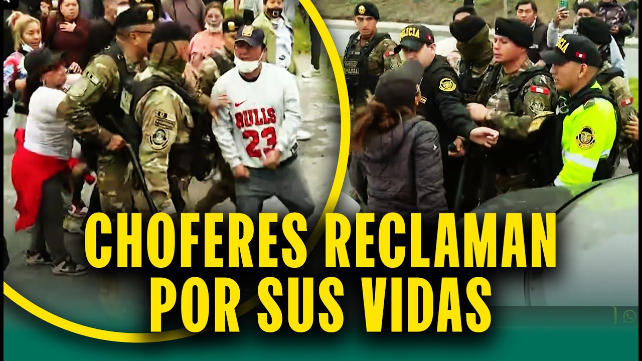 Momentos de tensión entre choferes y policías durante bloqueo de avenida Gambetta