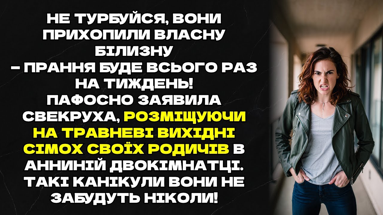 Не турбуйся, вони прихопили власну білизну — прання буде  раз на тиждень!Пафосно заявила свекруха...