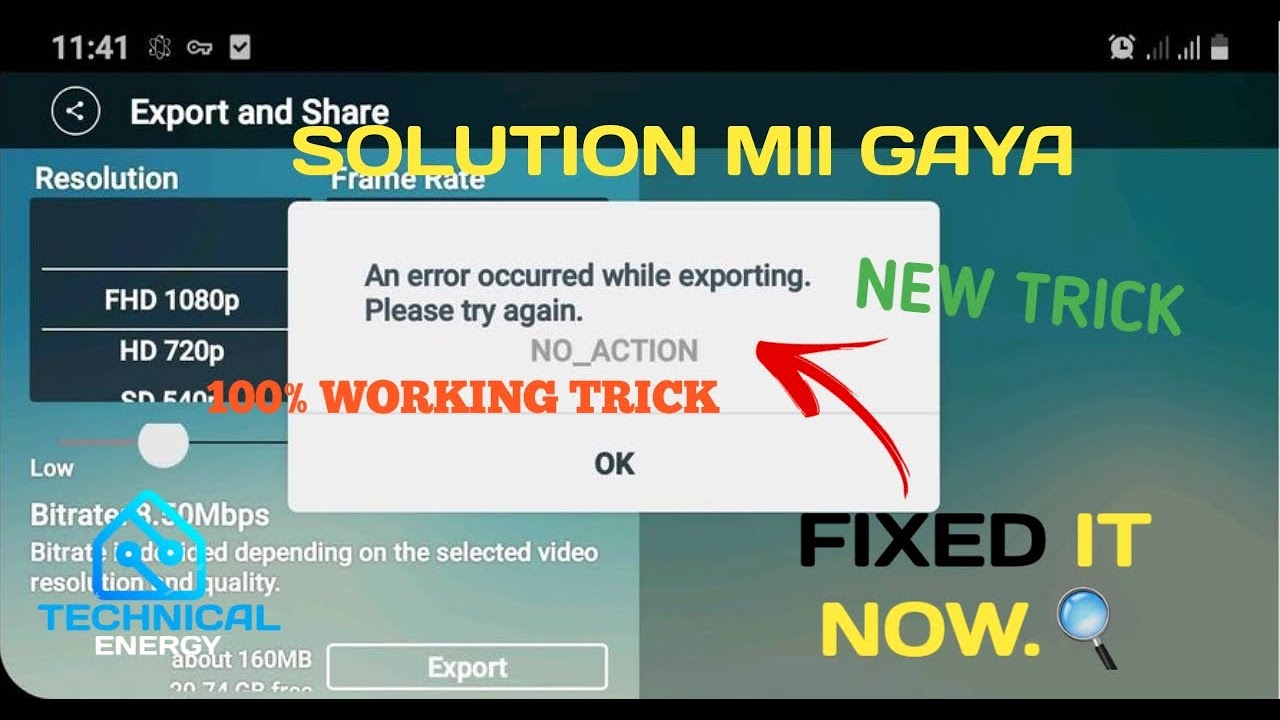 HOW TO FIX 'NO ACTION' ERROR IN KINEMASTER II BEST TRICK II TECHNICAL ENERGY
