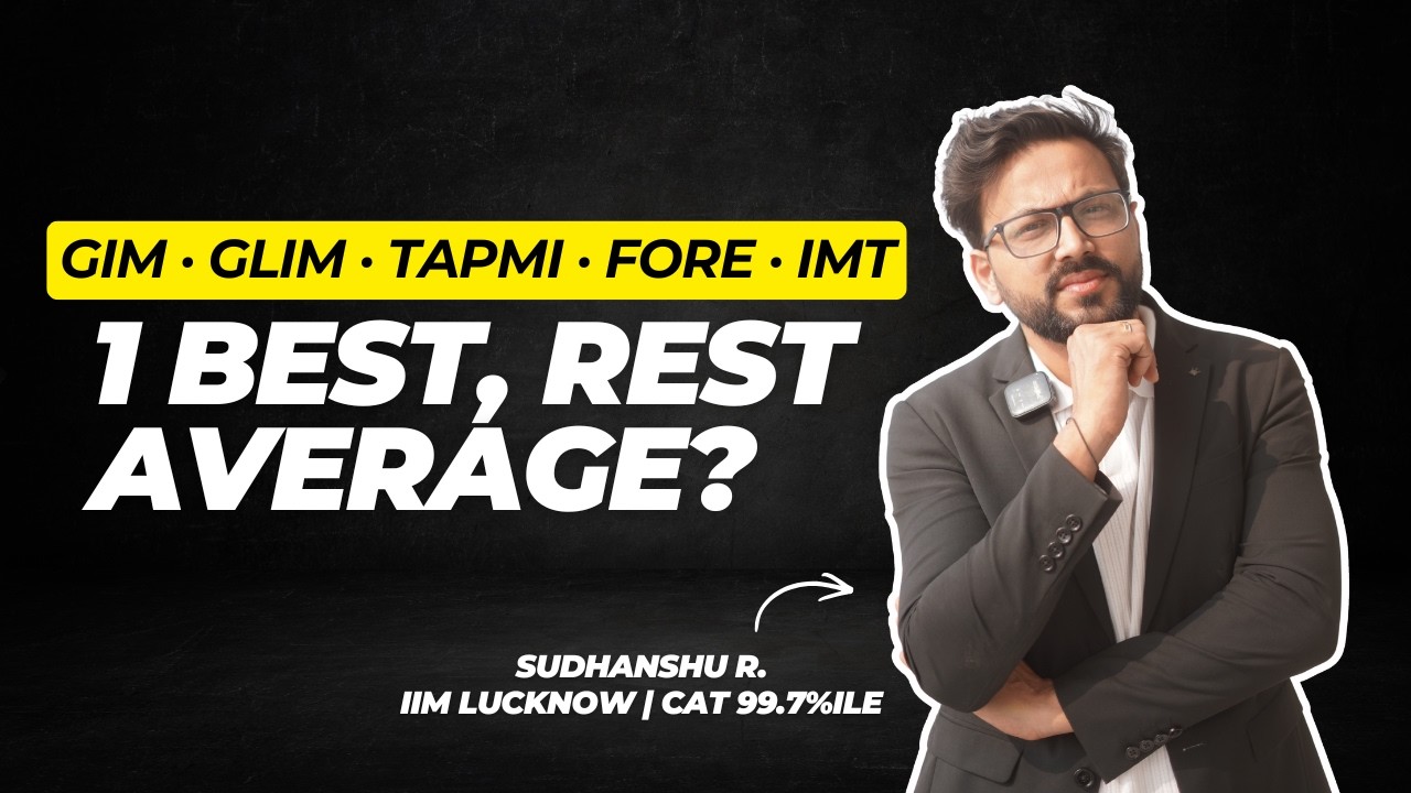 Top Tier-2 MBA Colleges Ranked (GIM vs GLIM vs TAPMI vs FORE vs IMT) | MBA Litmus | Sudhanshu Sir