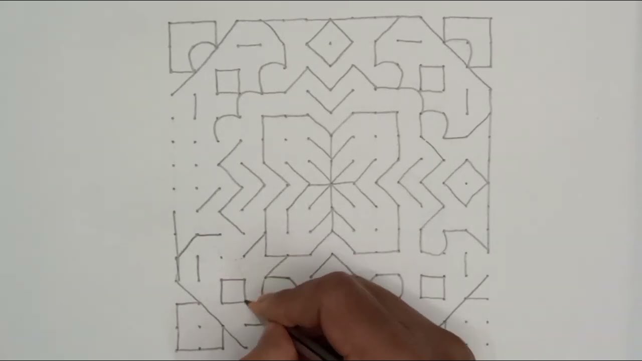 15x15 kolam design #design #rangoli #dotkolam #comment #dailykolam #dailyrangoli 
